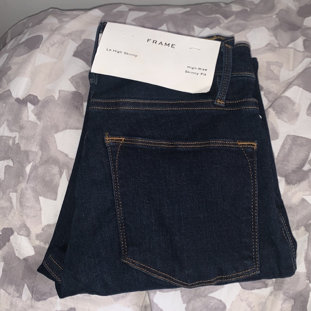 Frame Denim | Le High Skinny Blue Dark Wash Size 26 NEW - Picture 4 of 9